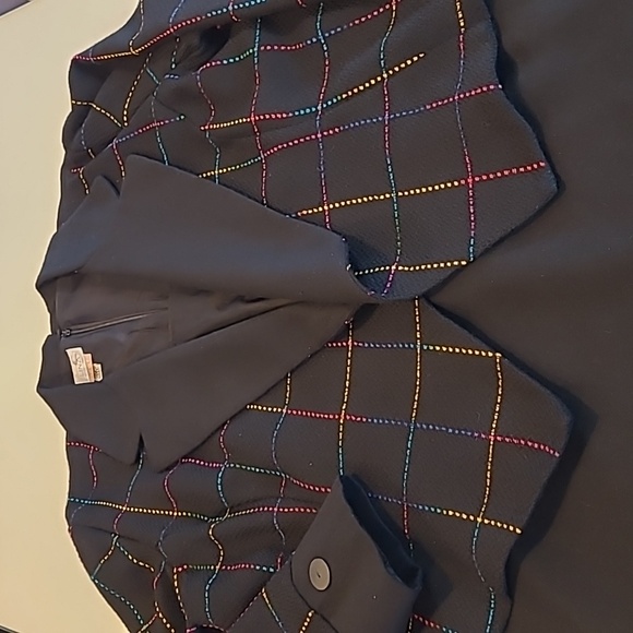 VTG SELINA Woolmarked Dress with Built in Multi-colored Patterned Blazer - Picture 4 of 17